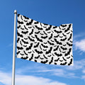 White And Black Halloween Bat Print Polyester Flag