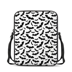 White And Black Halloween Bat Print Rectangular Crossbody Bag