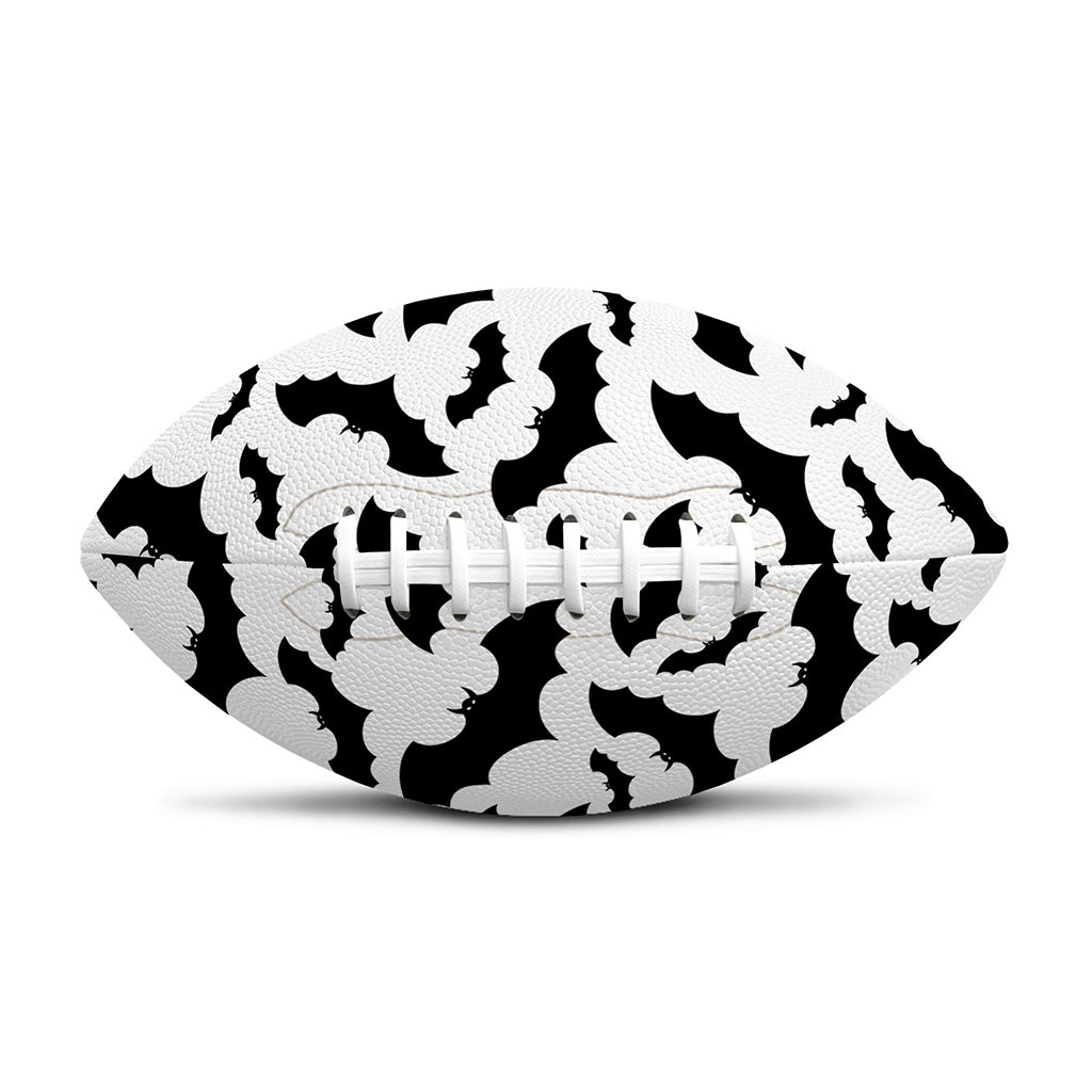 White And Black Halloween Bat Print Rugby Ball
