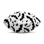 White And Black Halloween Bat Print Rugby Ball