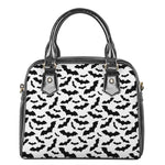 White And Black Halloween Bat Print Shoulder Handbag
