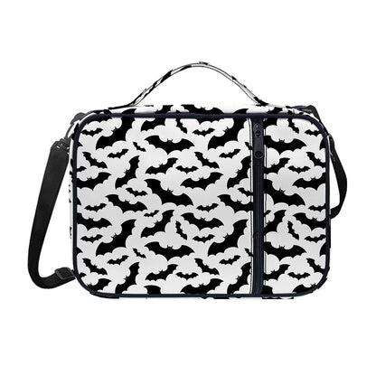 White And Black Halloween Bat Print Shoulder Strap Bible Bag