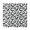 White And Black Halloween Bat Print Silk Bandana