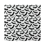 White And Black Halloween Bat Print Silk Bandana
