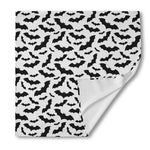 White And Black Halloween Bat Print Silk Bandana