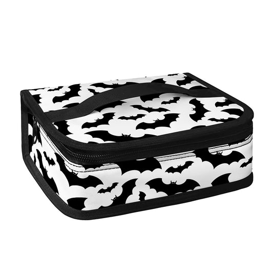 White And Black Halloween Bat Print Small Lunch Bag