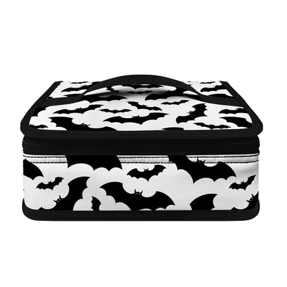 White And Black Halloween Bat Print Small Lunch Bag
