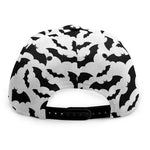 White And Black Halloween Bat Print Snapback Cap