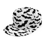 White And Black Halloween Bat Print Snapback Cap