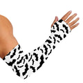 White And Black Halloween Bat Print Sun Protection Arm Sleeves
