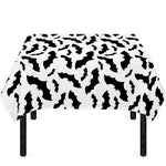 White And Black Halloween Bat Print Tablecloth
