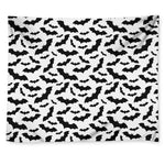 White And Black Halloween Bat Print Tapestry