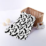 White And Black Halloween Bat Print Towel