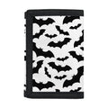 White And Black Halloween Bat Print Trifold Wallet