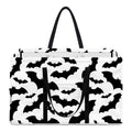 White And Black Halloween Bat Print Utility Tote Bag