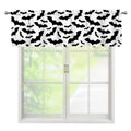 White And Black Halloween Bat Print Window Valance