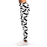 White And Black Halloween Bat Print Women's Leggings