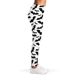 White And Black Halloween Bat Print Women's Leggings
