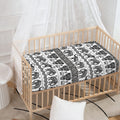 White And Black Indian Elephant Print Baby Crib Sheet