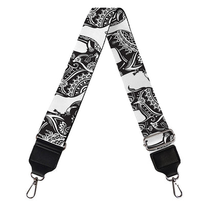 White And Black Indian Elephant Print Bag Strap