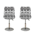 White And Black Indian Elephant Print Bar Stool Covers