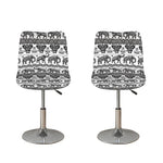 White And Black Indian Elephant Print Bar Stool Covers