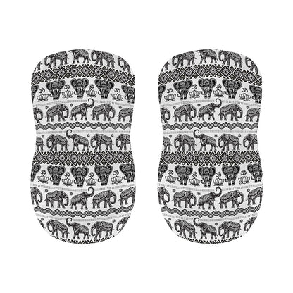 White And Black Indian Elephant Print Bar Stool Covers