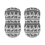 White And Black Indian Elephant Print Bar Stool Covers