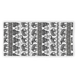 White And Black Indian Elephant Print Beach Towel