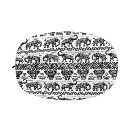 White And Black Indian Elephant Print Car Side Mirror Covers