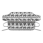 White And Black Indian Elephant Print Car Windshield Snow Cover