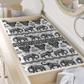 White And Black Indian Elephant Print Changing Pad Cover