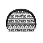 White And Black Indian Elephant Print Coin Purse