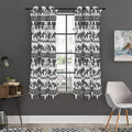 White And Black Indian Elephant Print Grommet Curtain Panels