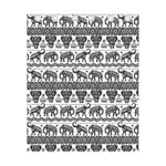 White And Black Indian Elephant Print Curtain