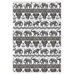 White And Black Indian Elephant Print Curtain