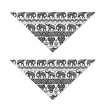 White And Black Indian Elephant Print Dog Bandana