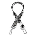 White And Black Indian Elephant Print Dog Seat Belt