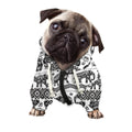 White And Black Indian Elephant Print Dog Zip Up Hoodie