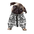 White And Black Indian Elephant Print Dog Zip Up Jacket