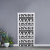 White And Black Indian Elephant Print Door Sticker