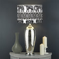 White And Black Indian Elephant Print Drum Lamp Shade