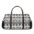 White And Black Indian Elephant Print Duffel Bag
