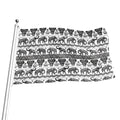 White And Black Indian Elephant Print Flag