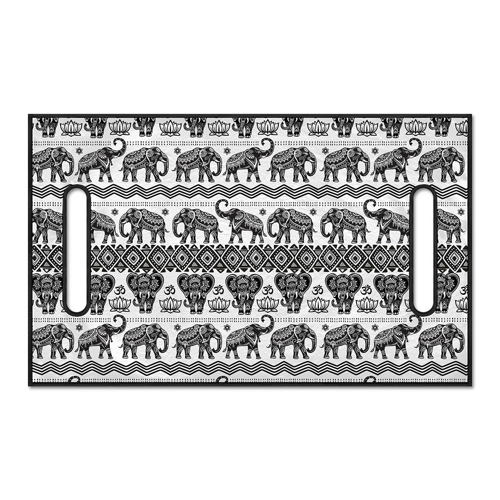 White And Black Indian Elephant Print Golf Cart Seat Cover