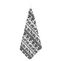 White And Black Indian Elephant Print Hand Towel