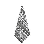 White And Black Indian Elephant Print Hand Towel
