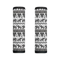 White And Black Indian Elephant Print Handle Covers