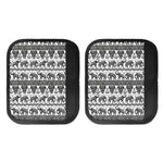 White And Black Indian Elephant Print Handle Covers