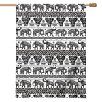 White And Black Indian Elephant Print House Flag